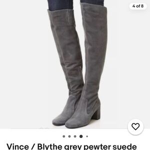 Vince, Blythe grey, Italian suede leather, Knee high Boots size Euro 38 (fit 7-8